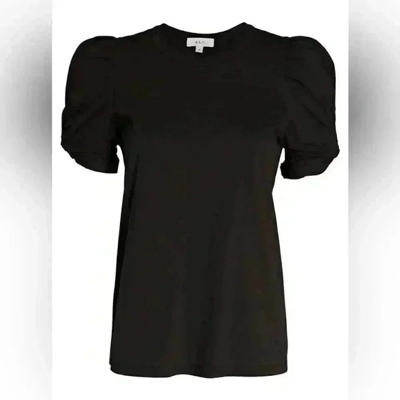 A.L.C. Kati Black Puff Sleeve T-Shirt Size Small Short Sleeve - Picture 1 of 6